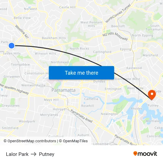 Lalor Park to Putney map