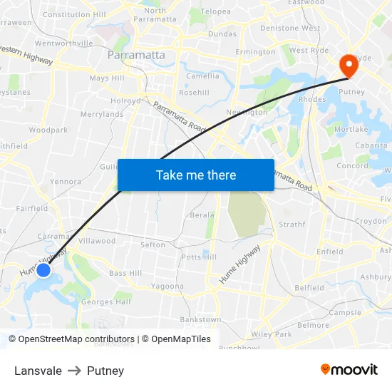 Lansvale to Putney map