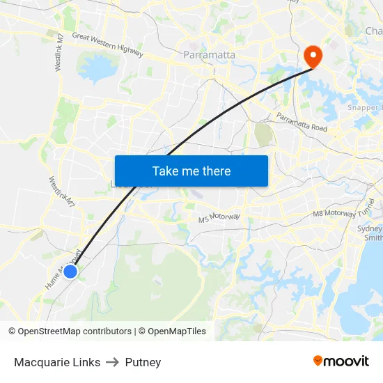 Macquarie Links to Putney map