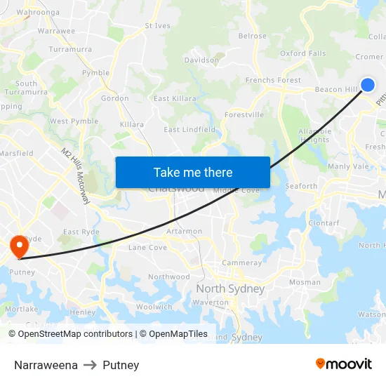Narraweena to Putney map