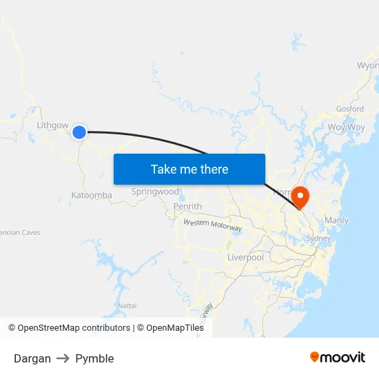Dargan to Pymble map