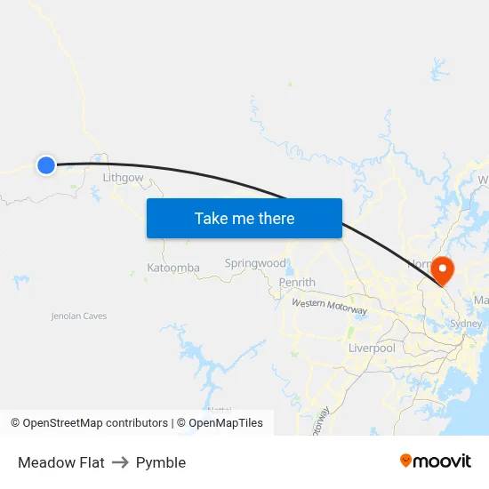 Meadow Flat to Pymble map