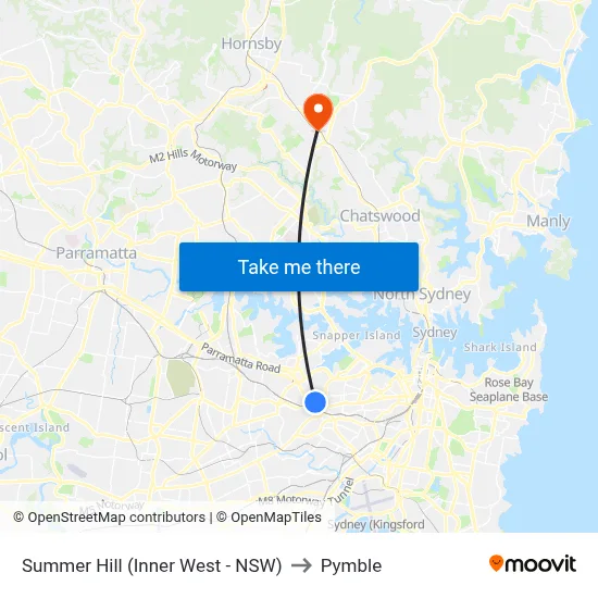 Summer Hill (Inner West - NSW) to Pymble map