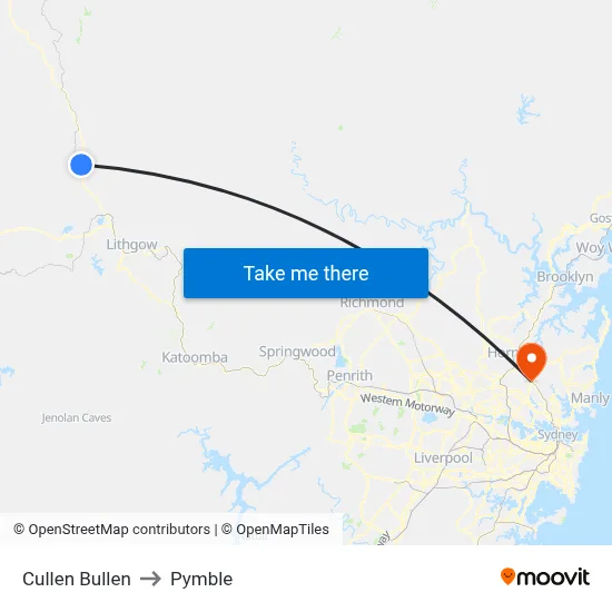 Cullen Bullen to Pymble map