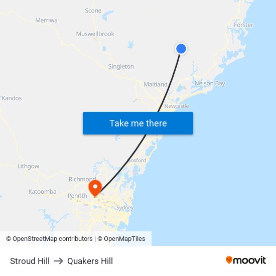 Stroud Hill to Quakers Hill map