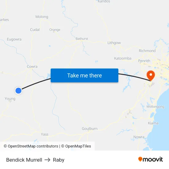 Bendick Murrell to Raby map