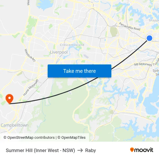 Summer Hill (Inner West - NSW) to Raby map