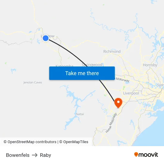 Bowenfels to Raby map