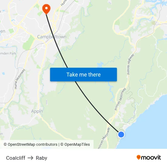 Coalcliff to Raby map