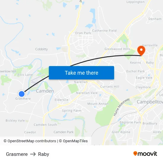 Grasmere to Raby map