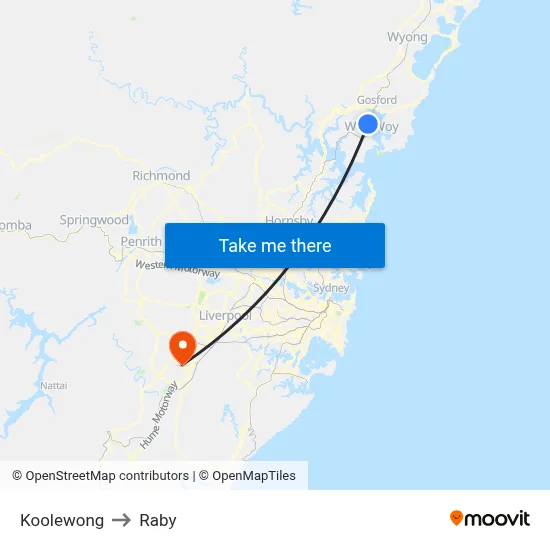 Koolewong to Raby map