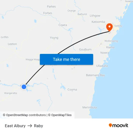 East Albury to Raby map