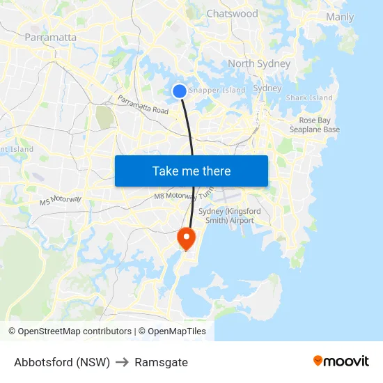 Abbotsford (NSW) to Ramsgate map
