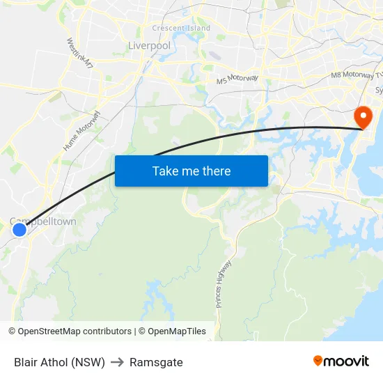Blair Athol (NSW) to Ramsgate map