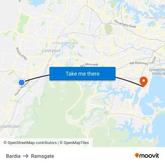 Bardia to Ramsgate map