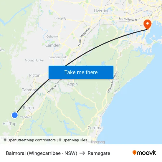 Balmoral (Wingecarribee - NSW) to Ramsgate map