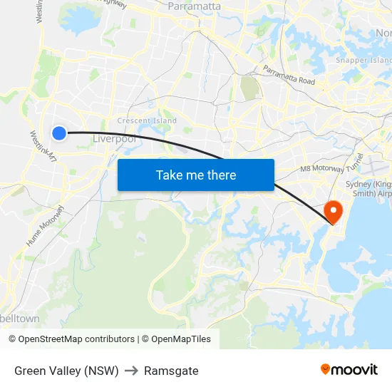 Green Valley (NSW) to Ramsgate map