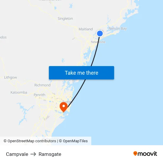 Campvale to Ramsgate map