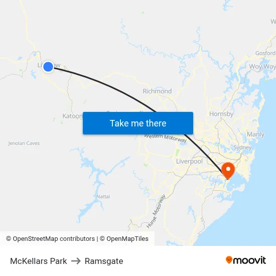 McKellars Park to Ramsgate map