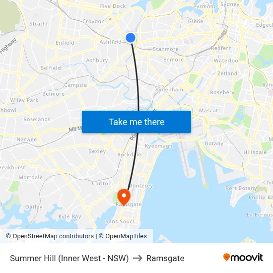 Summer Hill (Inner West - NSW) to Ramsgate map