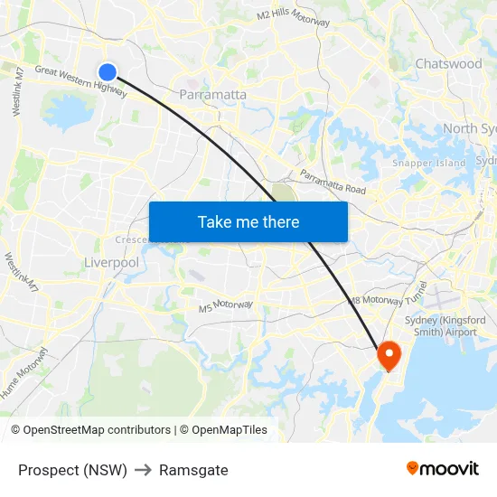 Prospect (NSW) to Ramsgate map