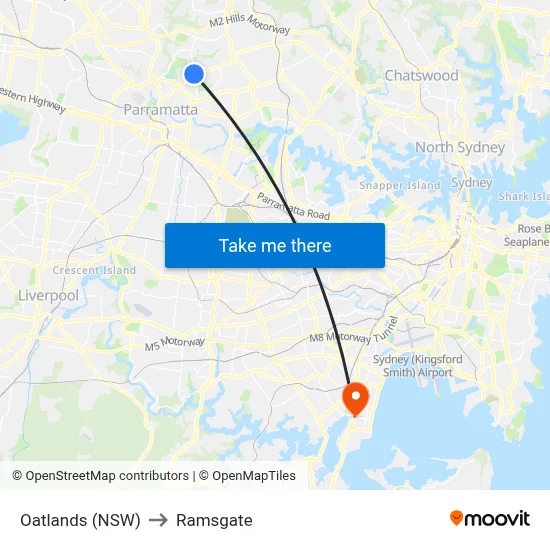 Oatlands (NSW) to Ramsgate map