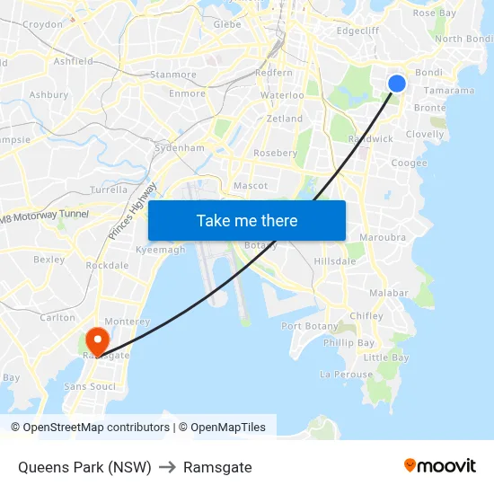 Queens Park (NSW) to Ramsgate map