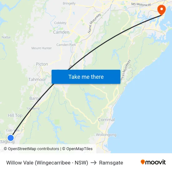 Willow Vale (Wingecarribee - NSW) to Ramsgate map