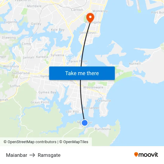 Maianbar to Ramsgate map