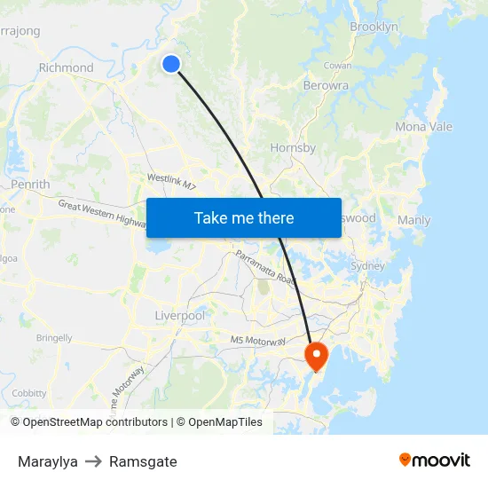 Maraylya to Ramsgate map