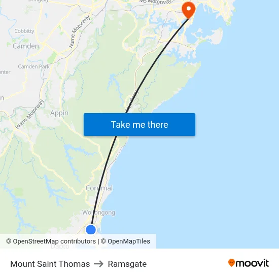 Mount Saint Thomas to Ramsgate map