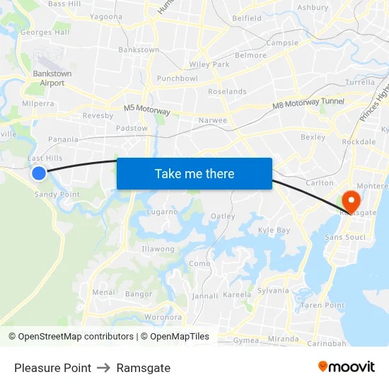Pleasure Point to Ramsgate map