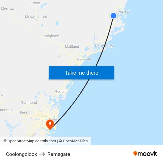Coolongolook to Ramsgate map