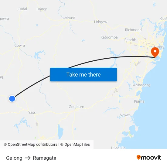 Galong to Ramsgate map