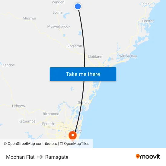 Moonan Flat to Ramsgate map
