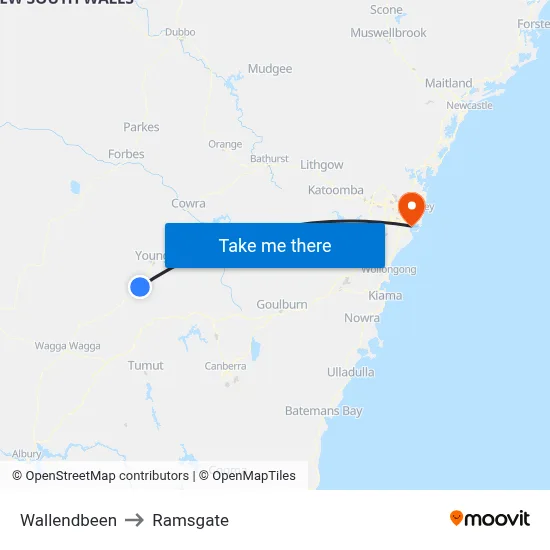 Wallendbeen to Ramsgate map