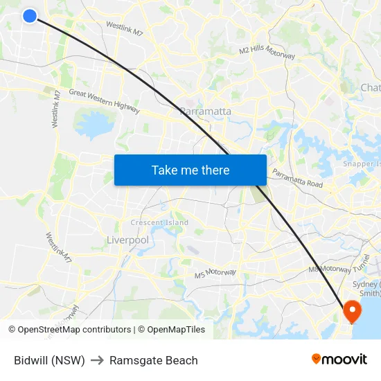 Bidwill (NSW) to Ramsgate Beach map