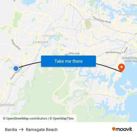 Bardia to Ramsgate Beach map
