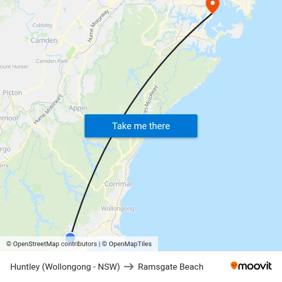 Huntley (Wollongong - NSW) to Ramsgate Beach map