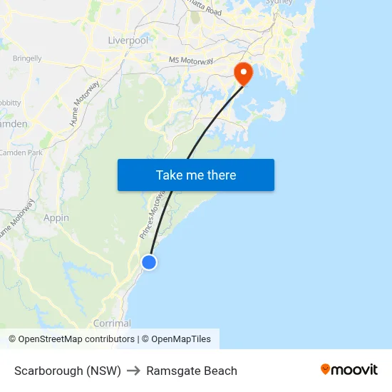 Scarborough (NSW) to Ramsgate Beach map