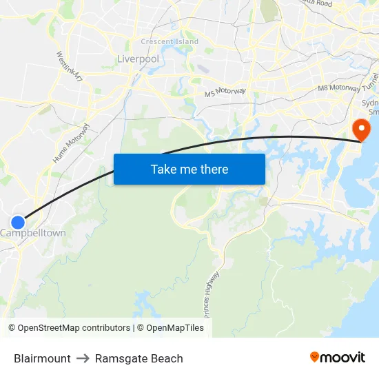 Blairmount to Ramsgate Beach map