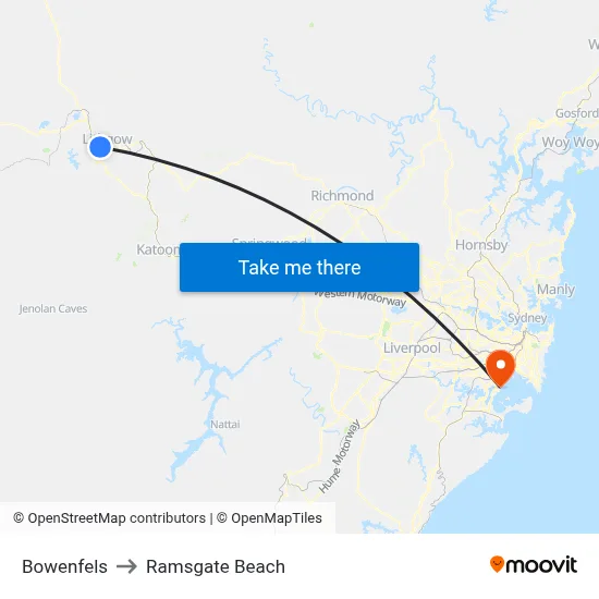 Bowenfels to Ramsgate Beach map