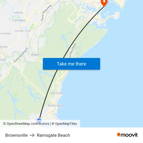 Brownsville to Ramsgate Beach map