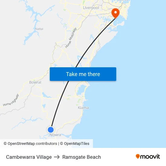 Cambewarra Village to Ramsgate Beach map