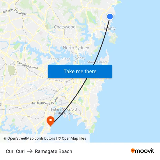 Curl Curl to Ramsgate Beach map