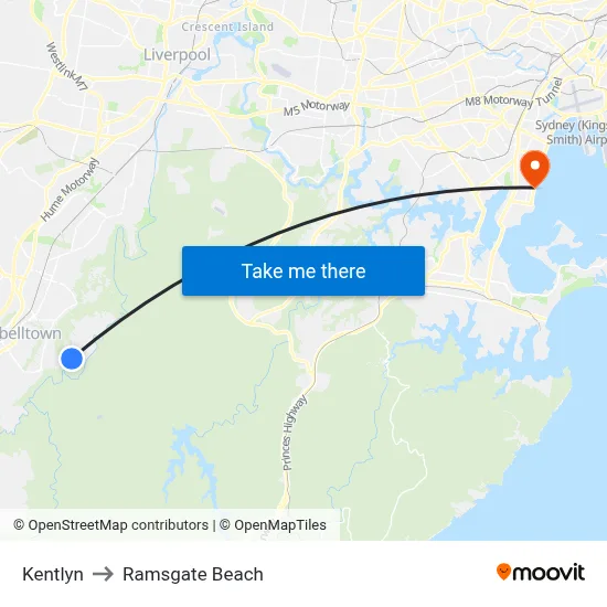 Kentlyn to Ramsgate Beach map