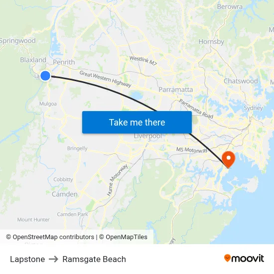 Lapstone to Ramsgate Beach map