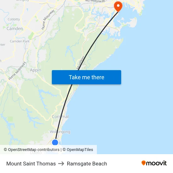 Mount Saint Thomas to Ramsgate Beach map