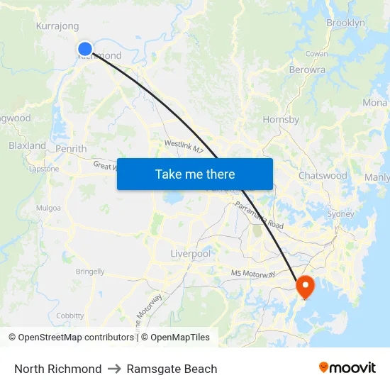 North Richmond to Ramsgate Beach map