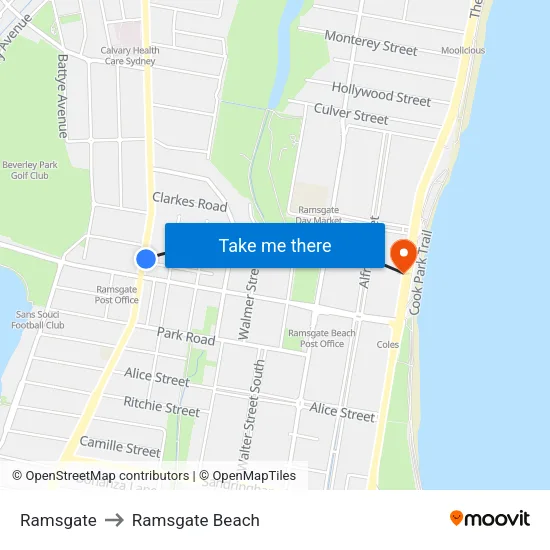 Ramsgate to Ramsgate Beach map